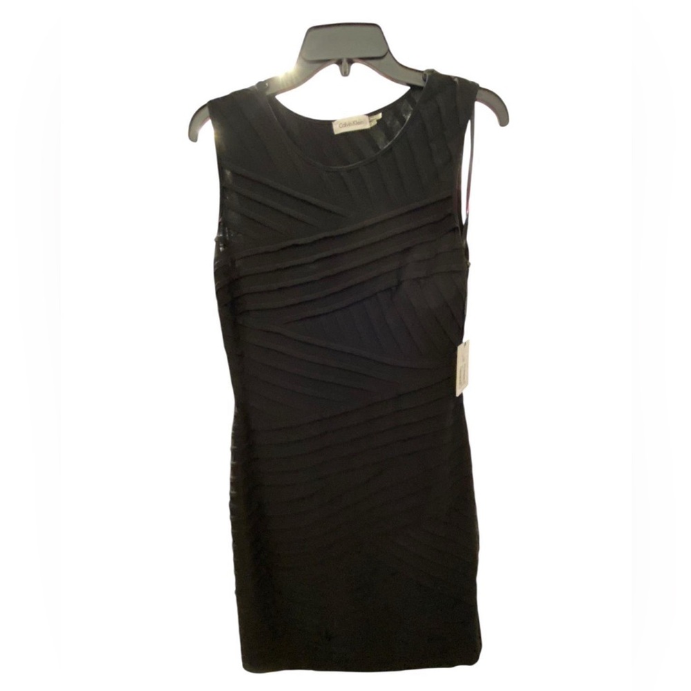 Calvin Klein sheer collar sheath dress